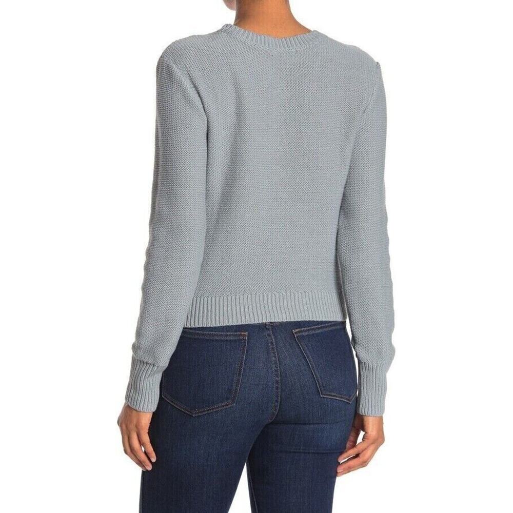 Abound Women's Crew Neck Long Sleeve Cable Knit Sweater in Green Shore XSmall - Picture 2 of 4